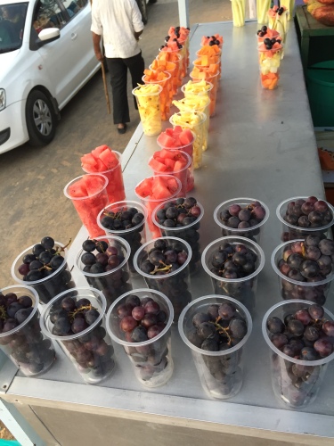 A fruit stall at the Marina Beach, Chennai, India.