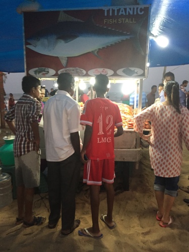 Fish fry stall at the Marina Beach in Chennai, India.